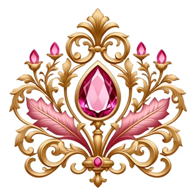 Reddish-pinkish and gold and white romantic vintage aesthetic decorations sticker