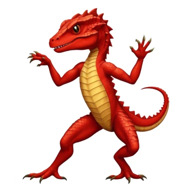 red lizardman dancing salsa sticker