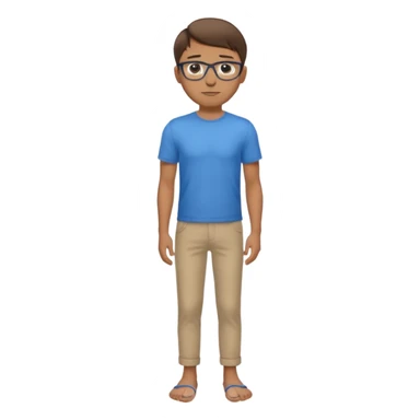 homme l'air cool taille moyenne corpulence maigre cheveux chatain court yeux bleus lunettes photo de pieds en pantalon  sticker