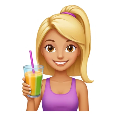 Girl with smoothie  sticker