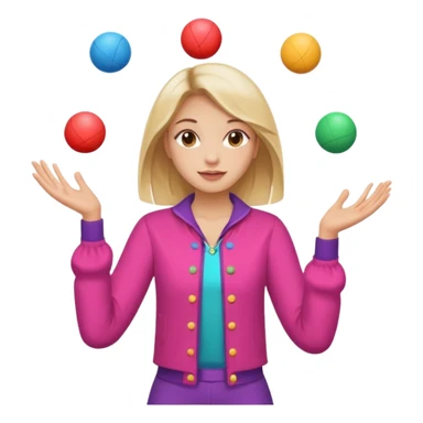 a girl juggling  with two hands  sticker