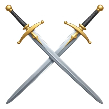 gold crossed swords sticker
