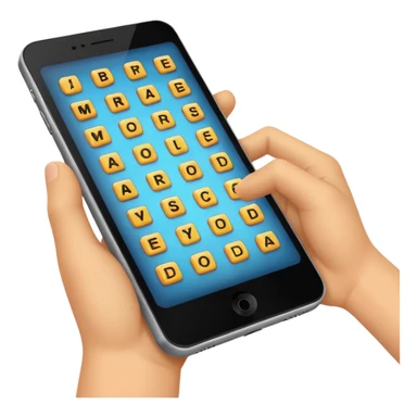 a phone showing a word game being played on it  sticker