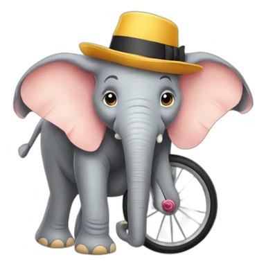 elephant chapeau bycyclette sticker