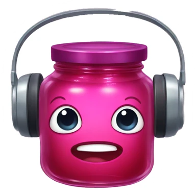 Jar of jelly with headphones sticker