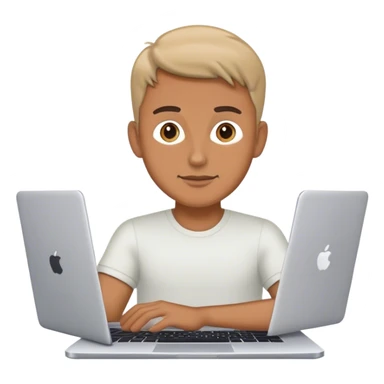 the guy is sitting in a laptop sticker