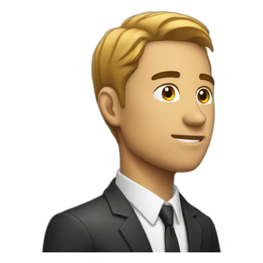 man in suit looking to the left (side view) sticker