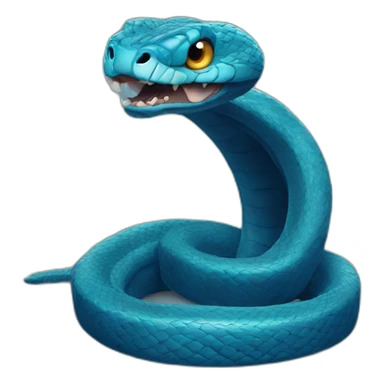snake blue scary sticker