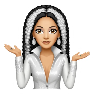 Sheila E with white sequin outfit sticker