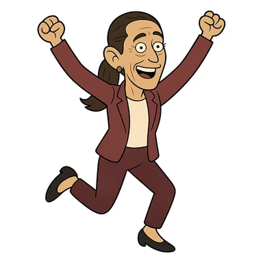 Claudia Sheinbaum full body playing cartoon style sticker