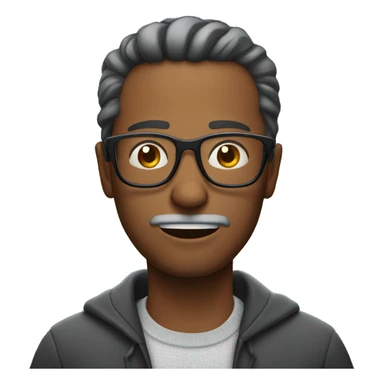 Man with glasses freezing sticker