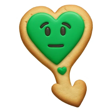 cookie heart with dark green anchor sticker