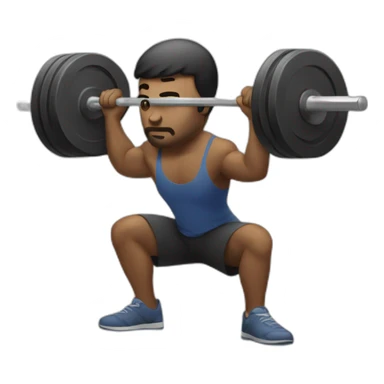 Man squatting barbell sticker