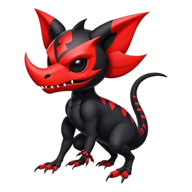 Salandit-Noibat-Litten-Hybrid with a skull-mask (Full body) sticker