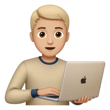 emoji of men which is holding a laptop and speaking sticker
