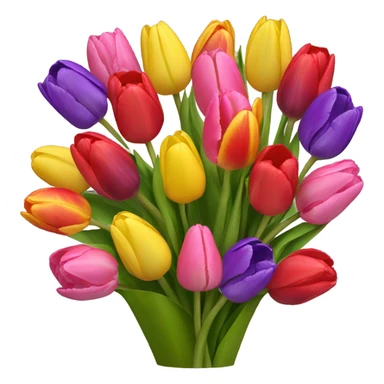 Bouquet of colored tulips sticker