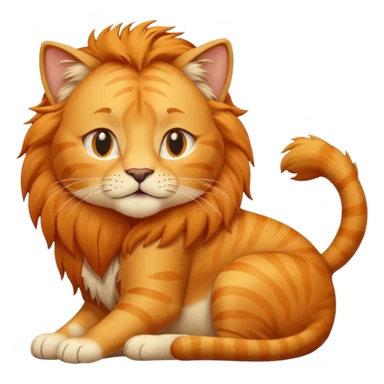 Animal Gata masajeando con la mano derecha la cabeza de un león  sticker