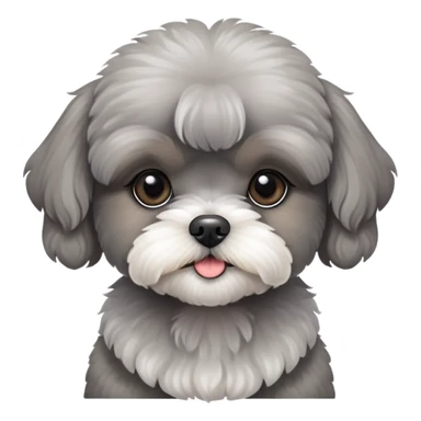 Grey Poodle Shih Tzu Girl Puppy sticker