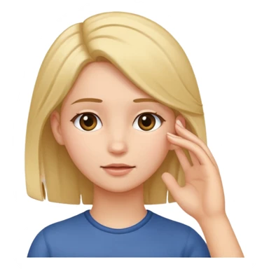 Girl tucking hair behind her ear with her hand  sticker