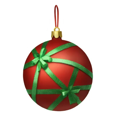 Red and green christmas ball sticker