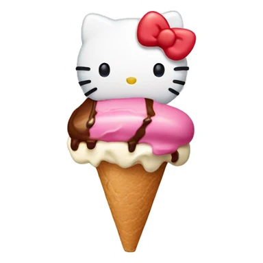 hello kitty with ice cream  sticker