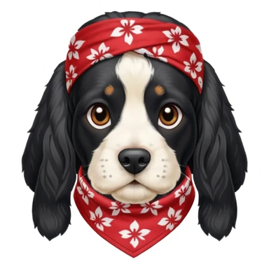 Собака породы черно-белый русский кокер спаниель в бандане Grow Street sticker