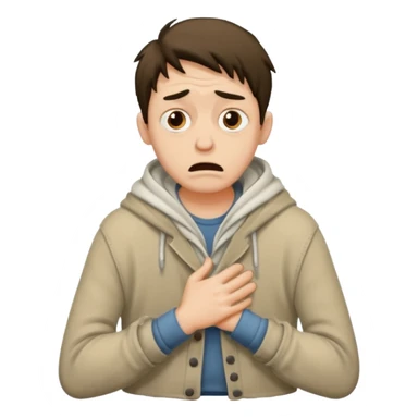 poor guy cowering sticker