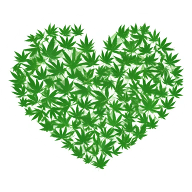 Weed love heart  sticker