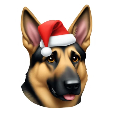 German shepherd with Santa hat sticker