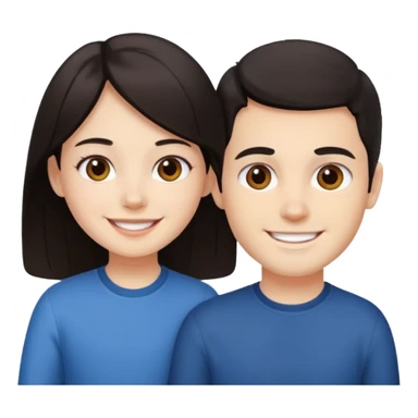 Brother ans sister, white skin, dark hair sticker