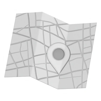 3d white map gps with grey outlines sticker