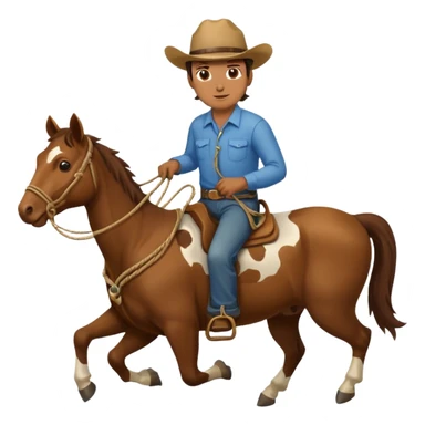 Rancher Riding A Horse And Roping Cattle sticker