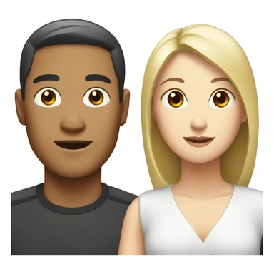 asian man and white woman sticker
