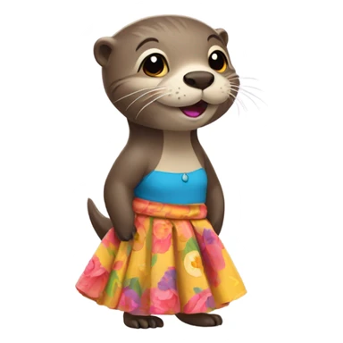 Otter wearing a skirt sticker
