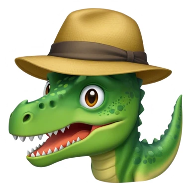 dinosaur face with a hat sticker