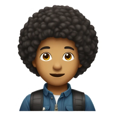 black boy with an afro sticker