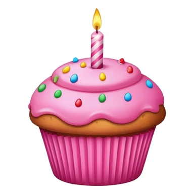 Pink muffin have Birthday  sticker