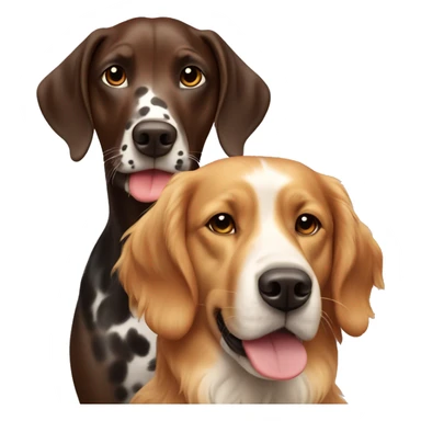 Brown Dalmatian and ginger golden retriever  sticker
