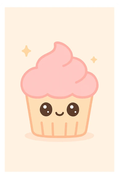 cupcake with pink icing sticker