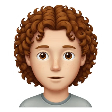 A white boy with curly brown hair sticker