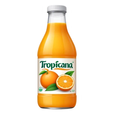 Tropicana bottle orange juice, fat bottle sticker