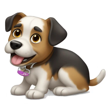 um cachorro com uma saia sticker