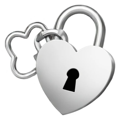  Heart lock silver  sticker