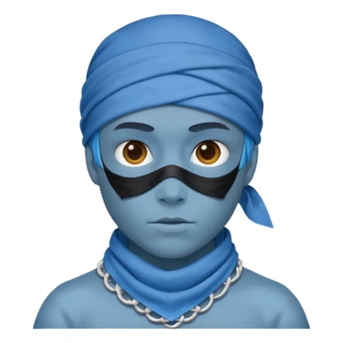 head bandana,blue sticker