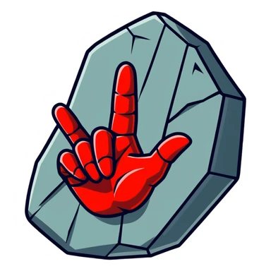 Spider-Man's hand making the rock symbol, cartoon sticker sticker