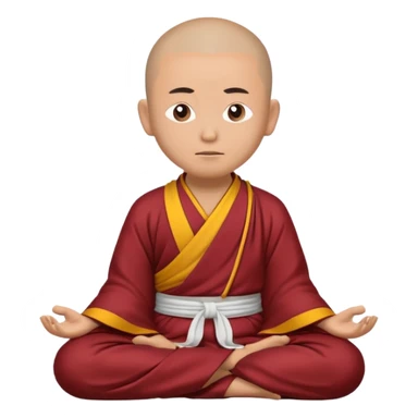 Tibet emoji showing a Tibetan monk in traditional robes meditating, with a serene and spiritual atmosphere, in a simple emoji style sticker