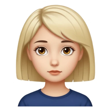 girl with big brown eyes, short height, short dyed hair sticker