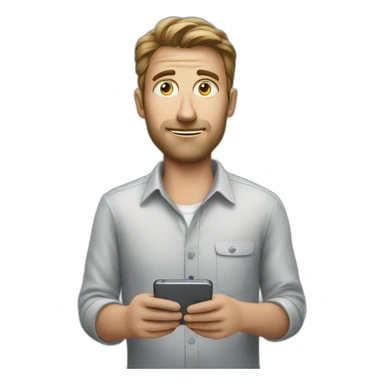 man with star eyes watching his phone sticker