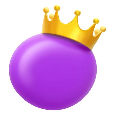 A purple jelly bean with a crown sticker