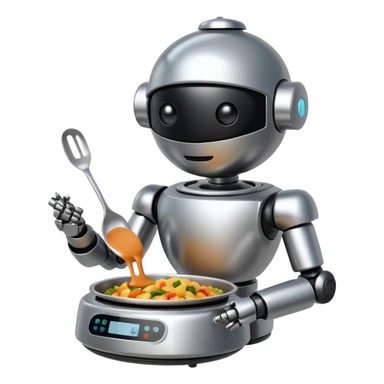 cooking robot with meal sticker